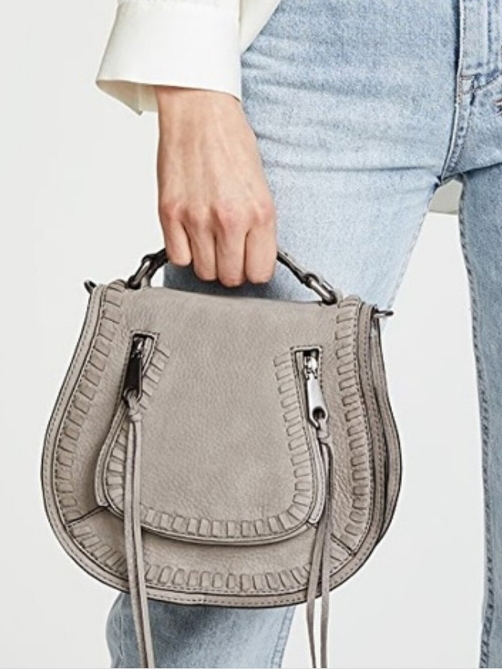 Rebecca Minkoff-Vanity Saddle in Dove Grey